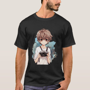フォトグラファーAnime Boyフォトカメラ Tシャツ