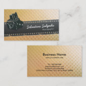 フォトグラファーCamera Lens & Film金ゴールドテクスチャ 名刺 (正面/裏面)