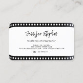 フォトグラファーFilmRoll写真QRコードイニシャル ユニーク 名刺 (裏面)