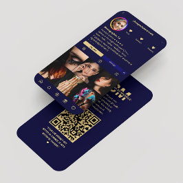 フォトグラファーInstagram Midnight モダン Blue 名刺