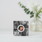 フォトグラファーQRコードソーシャルメディアのアイコン写真 スクエア名刺 (スタンド正面)