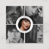 フォトグラファーQRコードソーシャルメディアのアイコン写真 スクエア名刺 (正面)