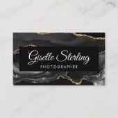 フォトグラファーQRコードブラック金ゴールドアガテラグジュアリールクセ 名刺 (正面)