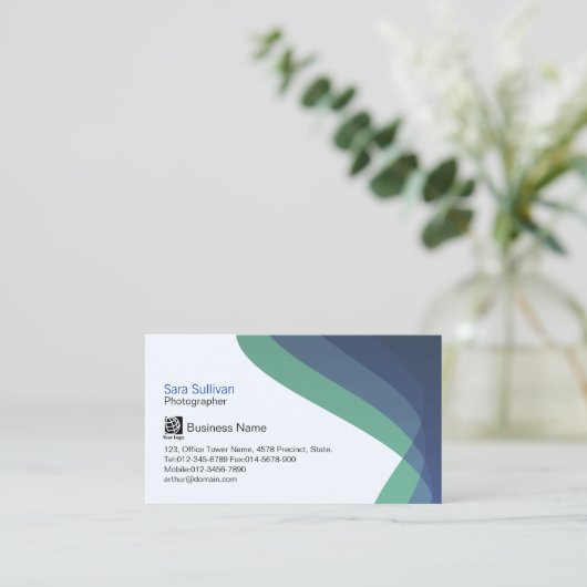 フォトグラファーRight Blue Hued Streamsプロフェッショナル 名刺 (スタンド正面)