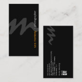 フォトグラファーVisual Artsメディアモノグラムはっきりしたダーク 名刺 (正面/裏面)