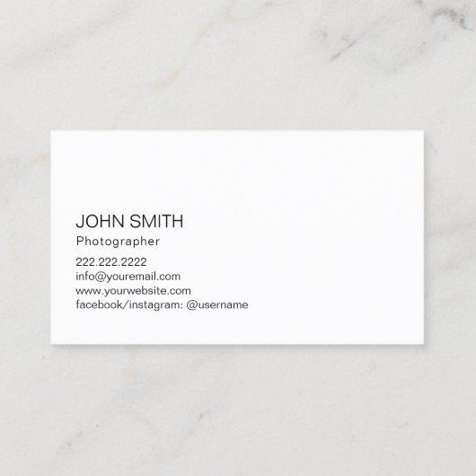 フォトグラフィスタジオプロフェッショナルイベント写真家 名刺 (裏面)