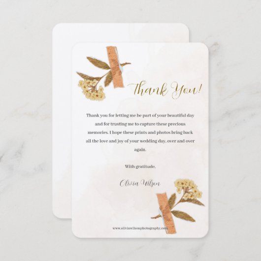 フォトグラフィー事業ドライフラワーサンキューカード サンキューカード (正面/裏面)