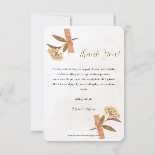 フォトグラフィー事業ドライフラワーサンキューカード サンキューカード (正面)