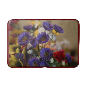 フォトグラフィー紫の花フリースブランケット バスマット