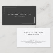 フォトグラモダンファーとミニマルフレームダークグレー 名刺 (正面/裏面)