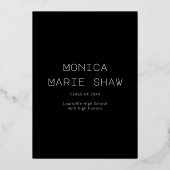 フォトグラモダンード文字金箔卒業 箔招待状 (裏面)