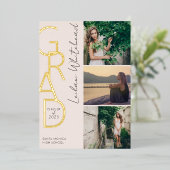 フォトグラモダンード赤面ピンク 箔招待状 (立ち正面)