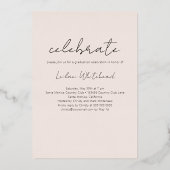 フォトグラモダンード赤面ピンク 箔招待状 (裏面)