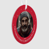 フォトグランパ初めてのクリスマスイン天国カスタム オーナメント (正面)