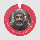 フォトグランパ初めてのクリスマスイン天国カスタム オーナメント (正面)