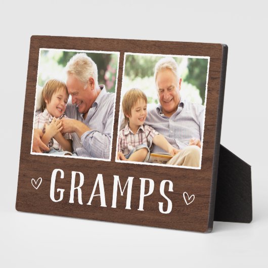 フォトグランプ素朴スおじいちゃん2枚 フォトプラーク (側面)