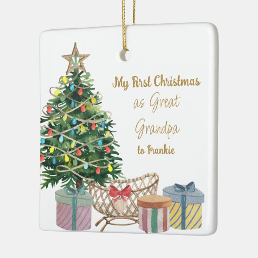 フォトグラン素晴らしパ初めてのクリスマスズツリーアンドクリブ セラミックオーナメント (左)