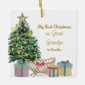 フォトグラン素晴らしパ初めてのクリスマスズツリーアンドクリブ セラミックオーナメント (正面)