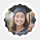 フォトグラードイヤー名学校卒業縁ど波 ラウンドシール (正面)
