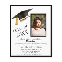 フォトグラードキャップ卒業パーティー招待状