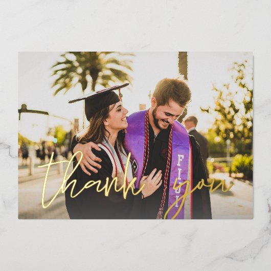 フォトグラードハット&シャルボードHフォイルサンキューカード 箔招待状 (正面)