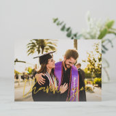 フォトグラードハット&シャルボードHフォイルサンキューカード 箔招待状 (立ち正面)