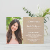 フォトグラードパーティーミニ金ゴールド紙吹雪エコクラフト 招待状 (スタンド正面)