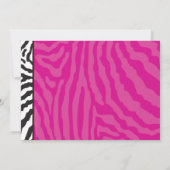 フォトグラードパーティー招待状ストライプゼブラピンク 招待状 (裏面)