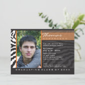 フォトグラードパーティー招待状ゼブラストライプオレンジ 招待状 (スタンド正面)