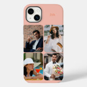 フォトグリッド4写真名またはイニシャルオレンジ Case-Mate iPhoneケース (裏面)