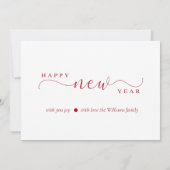 フォトグリーティングカード付き冬の休日の新年 案内状 (裏面)