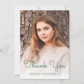 フォトグリーングリッタードリップ誕生日 サンキューカード (正面)