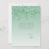 フォトグリーングリッタードリップ誕生日 サンキューカード (裏面)