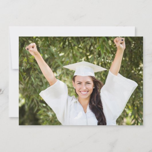 フォトグリーンゲート金ゴールドスクリプト暗部卒業 サンキューカード (裏面)