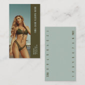 フォトグリーンビキニバリスタダブルナンバーコーヒー ロイヤリティカード (正面/裏面)