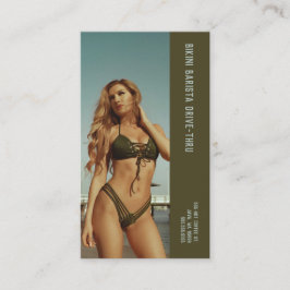 フォトグリーンビキニバリスタダブルナンバーコーヒー ロイヤリティカード