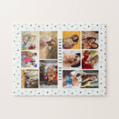 フォトグリーンモダンロマンチックな恋10人名 ジグソーパズル (横)