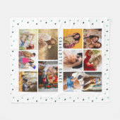 フォトグリーンモダンロマンチックな恋10人名 フリースブランケット (正面(横))