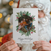 フォトグリーンリーハッピーホリデーズカード シーズンカード