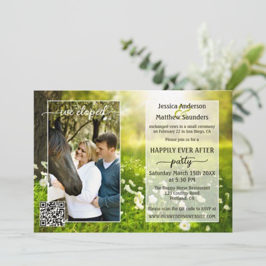 フォトグリーン春スクリプトカントリー結婚ポスト 招待状 (スタンド正面)