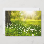 フォトグリーン春スクリプトカントリー結婚ポスト 招待状 (裏面)