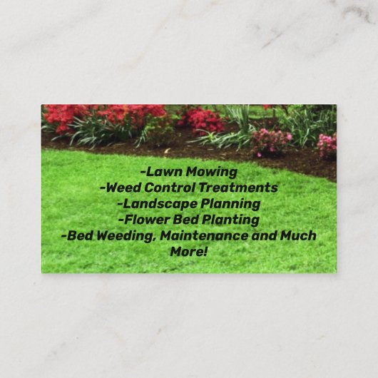 フォトグリーン造園業気に業 名刺 (裏面)