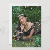 フォトグリーン金ゴールドフローラゲートキンセアニェラ 招待状 (裏面)