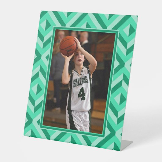 フォトグリーン3トーンダイヤモンドパターン 台座サイン (正面)