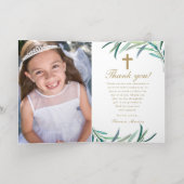 フォトグリーン ファーストコミュニオン 箔グリーティングカード (内側レイダウン)