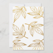 フォトグリーン ホリデーに祝福された偽のゴールドの葉 招待状 (裏面)