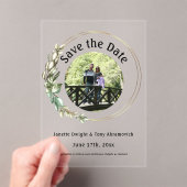 フォトグリ離れーンの日付を保存 アクリル招待状 (インサイチュ (ポータブル))