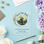 フォトグリ離れーンの日付を保存 アクリル招待状 (インサイチュ (ウェディング))