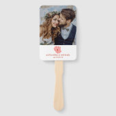 フォトグルーヴィモダンピンクデイジー結婚ズ ハンドファン (正面)