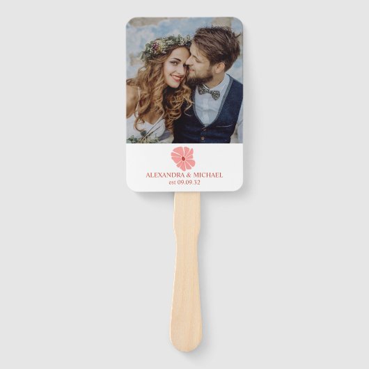 フォトグルーヴィモダンピンクデイジー結婚ズ ハンドファン (正面)